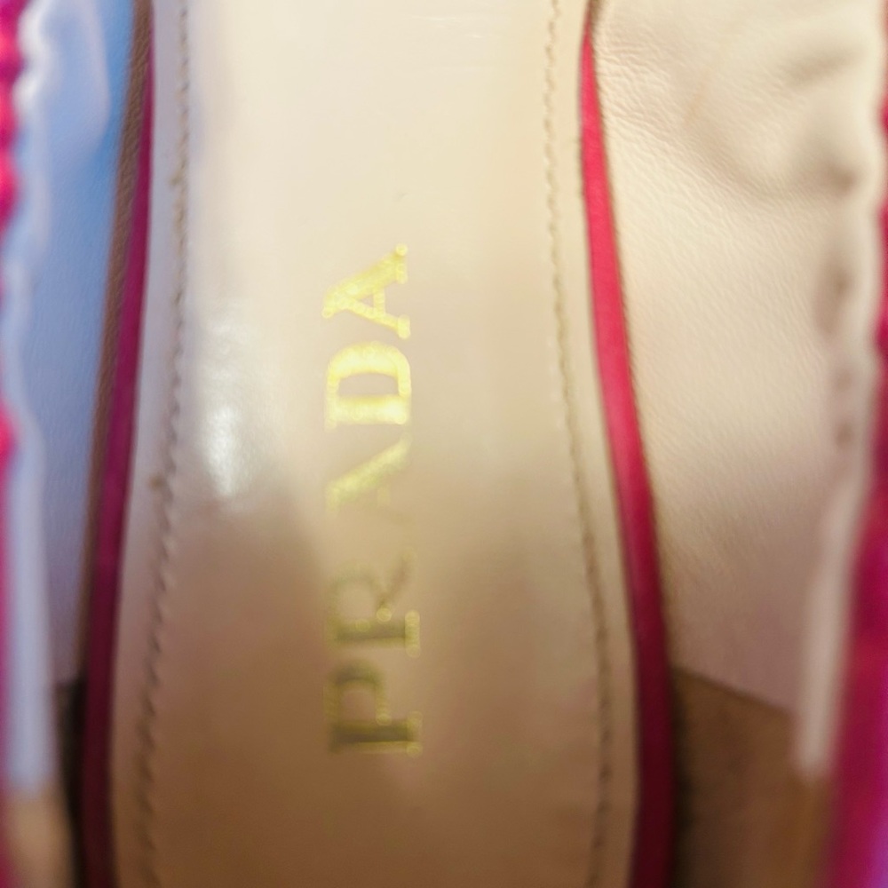 Prada Fuchsia Leather Ballerina Flats - Picture 2 of 13
